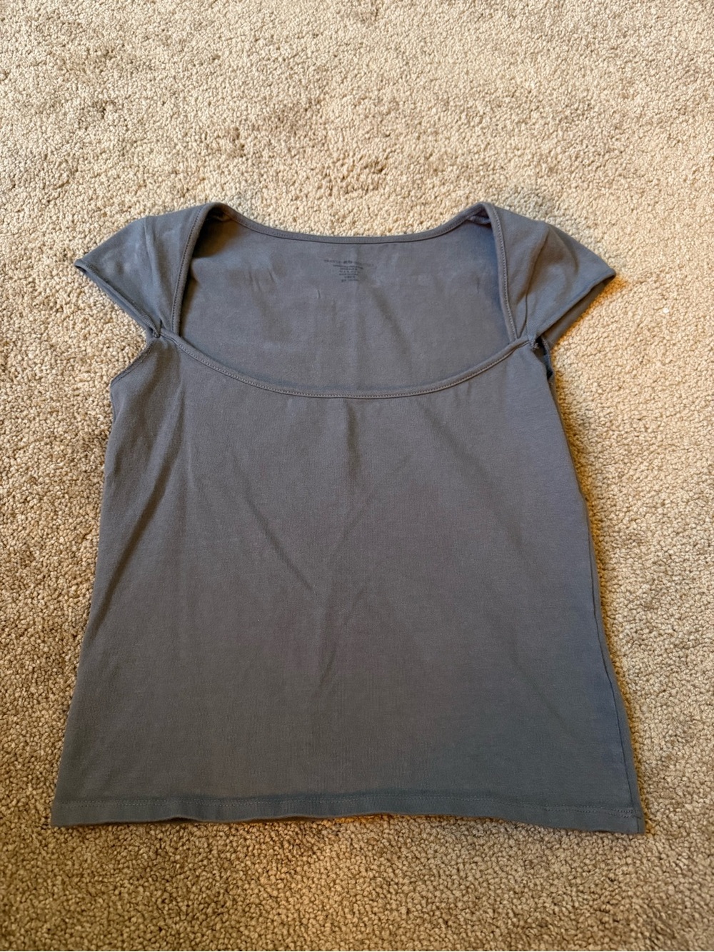 Brandy Melville Slate Gray Scoop Neck Short Sleeve Top